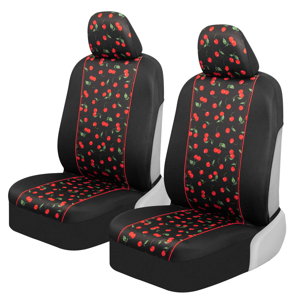 BDK 2-Pack Red Cherries Front Seat Covers