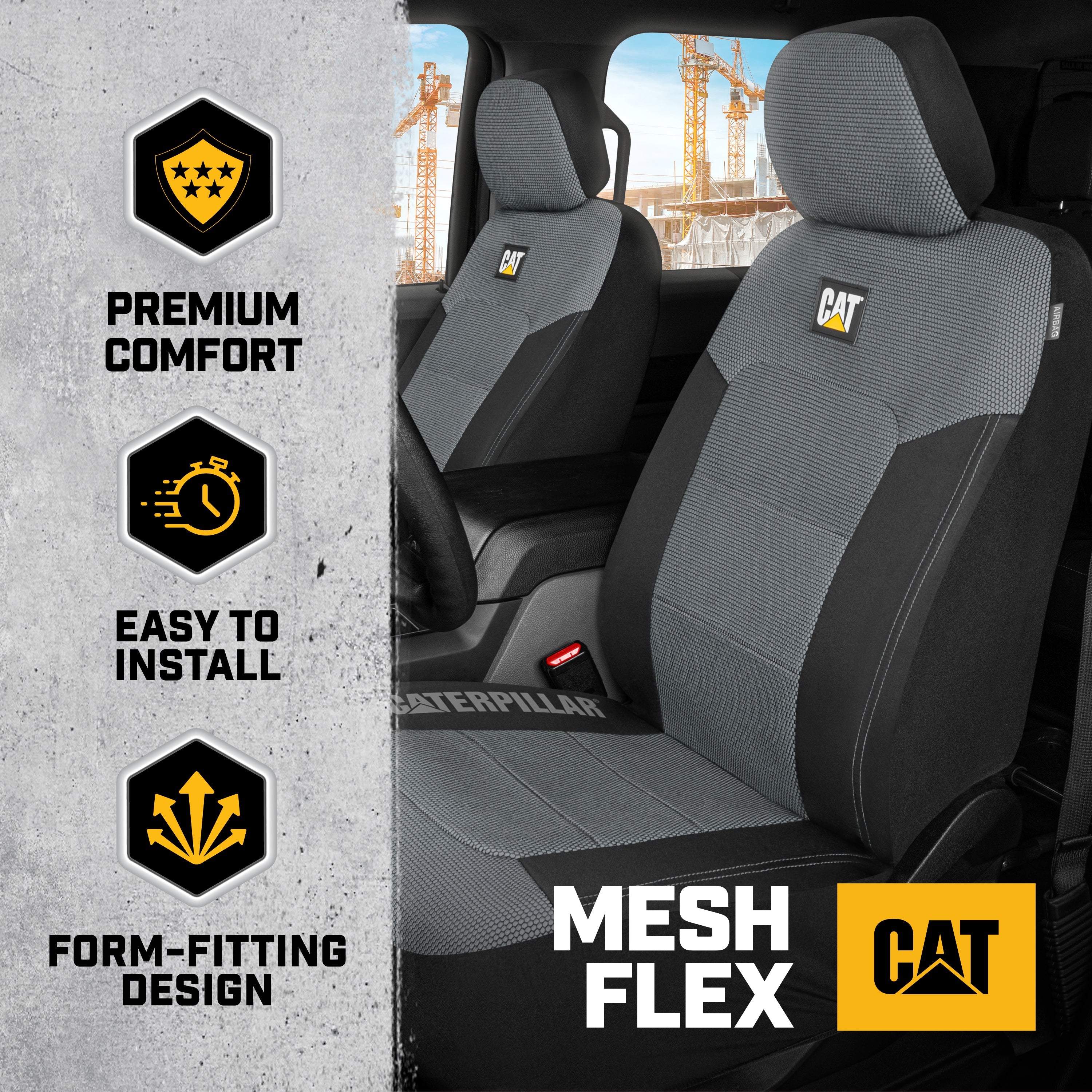 CAT 2-Pack MeshFlex Front Seat Covers