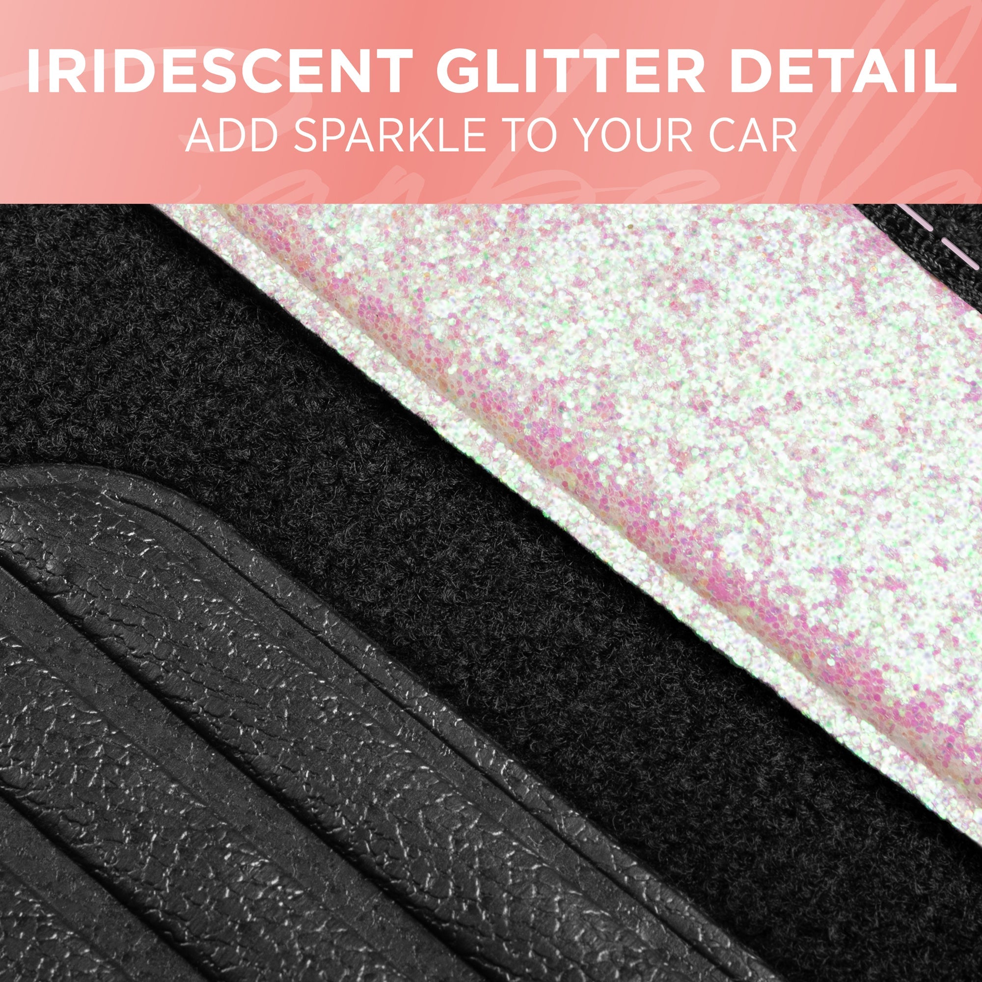 Carbella 4-Piece Sparkle Glitter Front Floor Mats and Rear Floor Mats