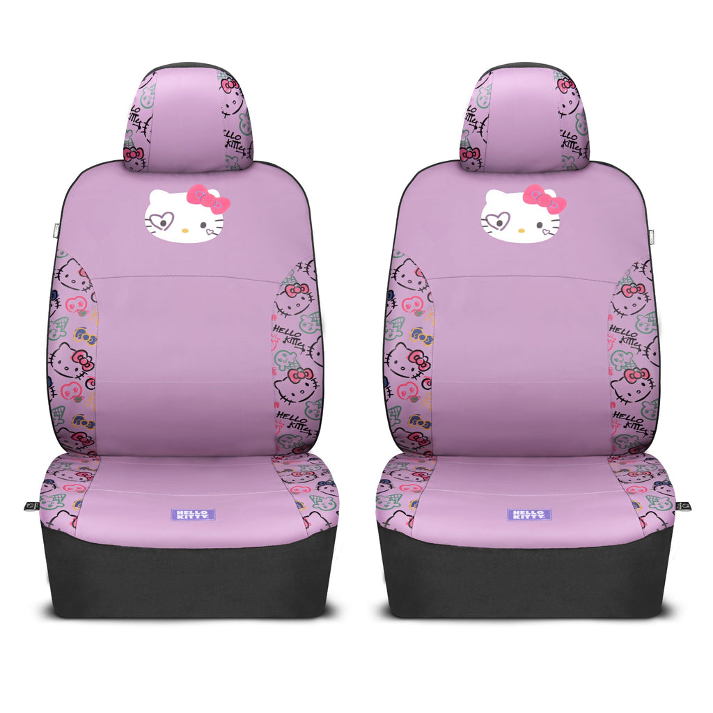Hello Kitty Car Seat Covers - Cute Purple Seat Covers, Car Accessories Gift Hello Kitty Accessories 2pc Lavender Car Seat Covers