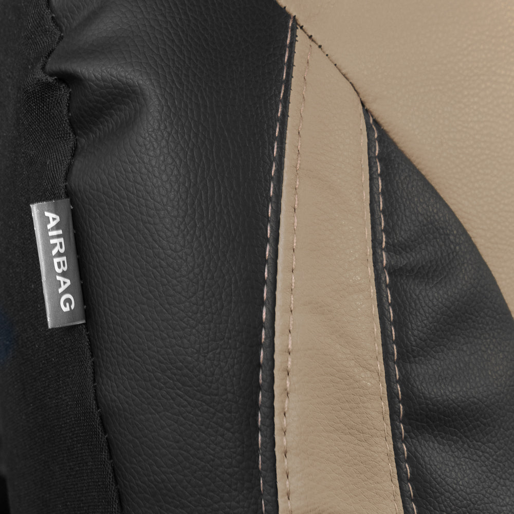 MotorTrend 2-Pack Premium Faux Leather Two-Tone Front Seat Covers