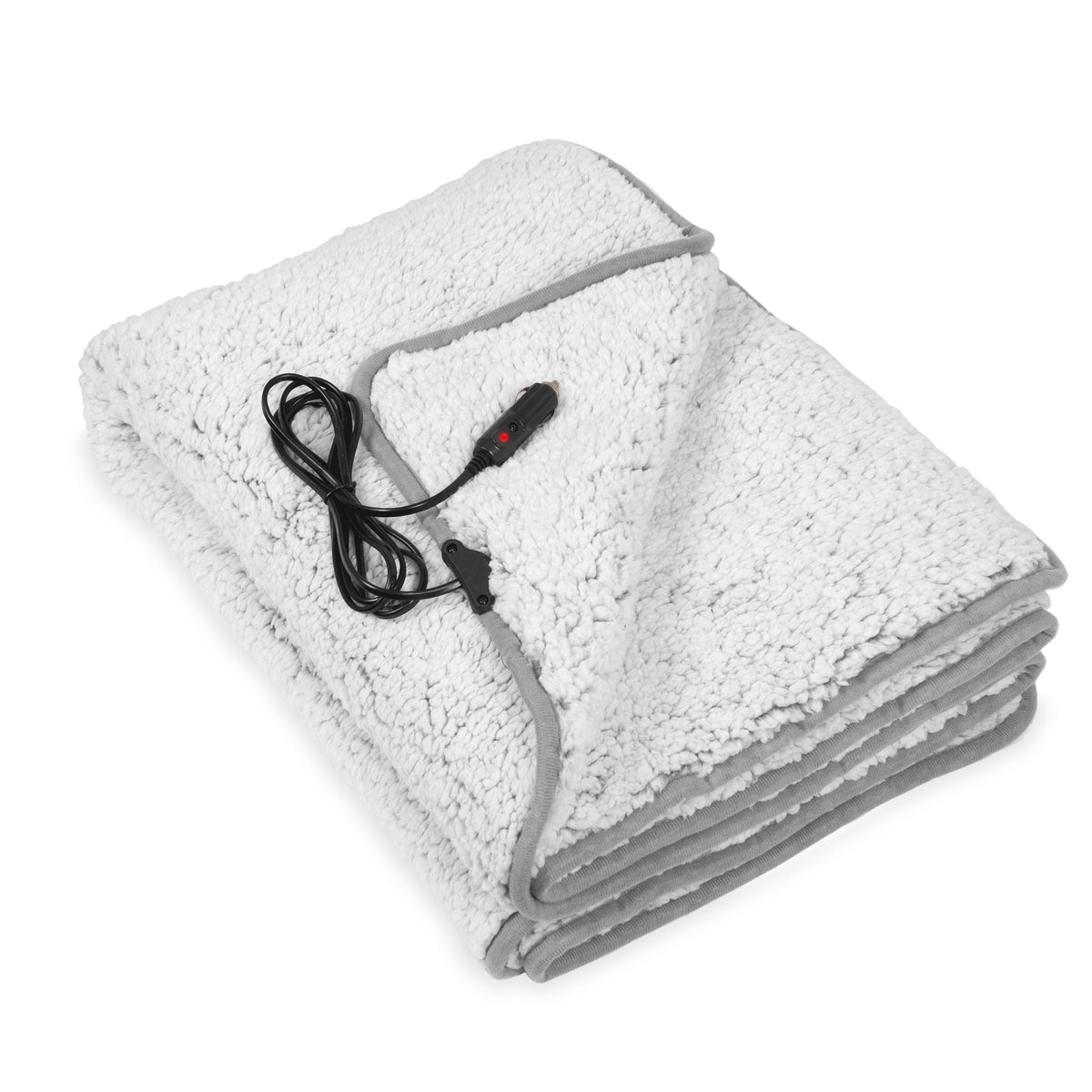 MotorTrend 12v Heated Plush Fleece Blanket for Cars, SUVs, Trucks, Vans, with 9v plug (58" x 42")