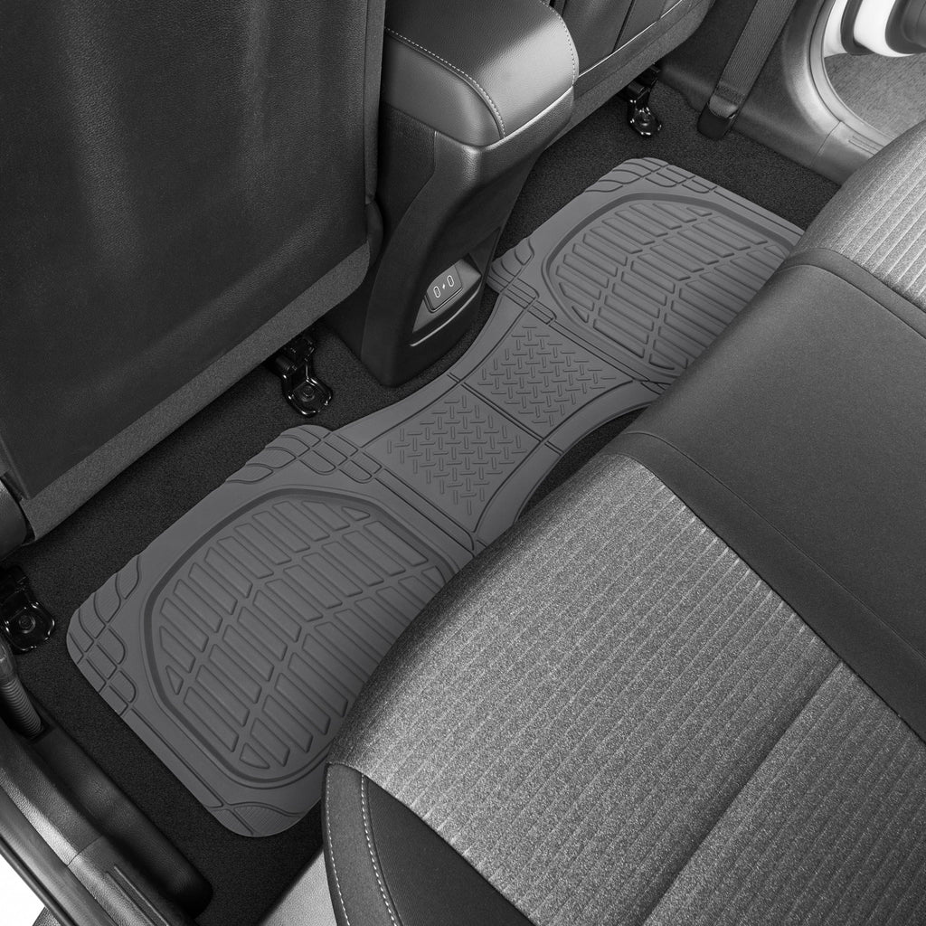 MotorTrend 4-Piece 3-Rows FlexTough Deep Dish Front Floor Mats, Middle Floor Mats, and Rear Floor Mat