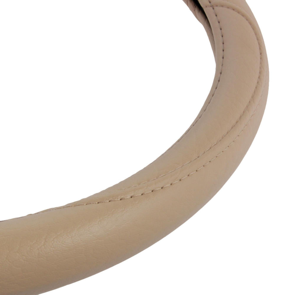 BDK Faux Leather Ergonomic Grip Steering Wheel Cover (Fits 14.5" - 15.5")