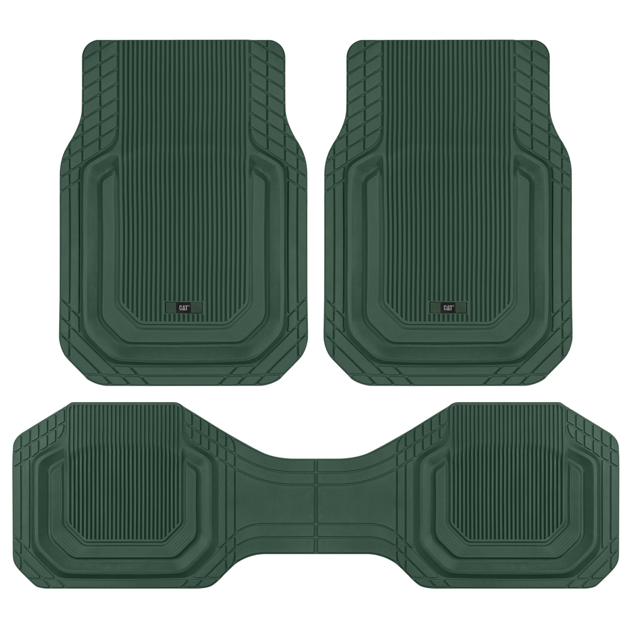 Cat® ToughLiner™ Car Floor Mats - Heavy Duty Trim To Fit Mat For Trucks - Car Mats & SUV Floor Liners for Car - All-Weather Truck Accessories & Odorless Rubber Automotive Mats - Green