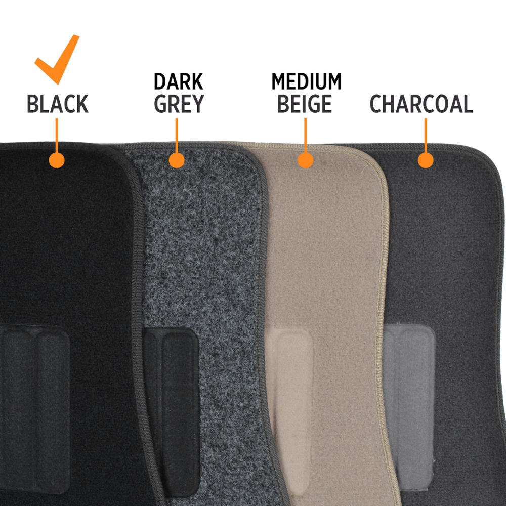 MotorTrend 4-Piece FatRug Premium Carpet Front Floor Mats and Rear Floor Mats with Heel Padding