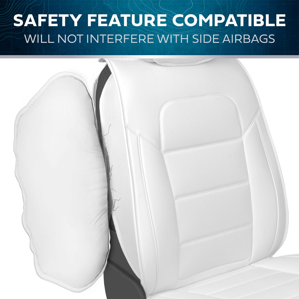 MotorBox 2-Pack Classic Edition Premium Faux Leather Perforated Cushion Front Seat Covers