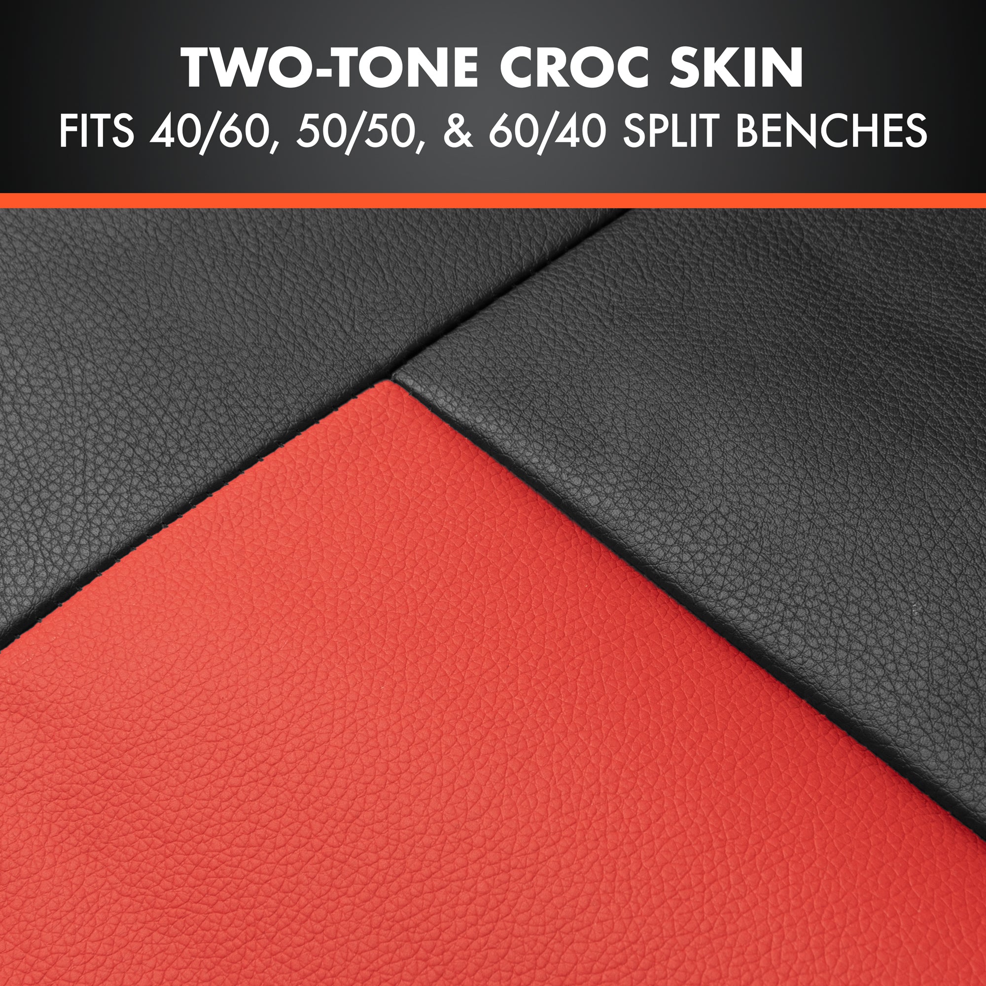 BDK Faux Croc Skin Front Seat Covers and Rear Split Bench Seat Covers