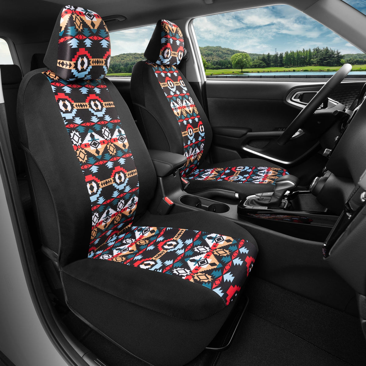 BDK 2-Pack Aztec Pattern Front Seat Covers