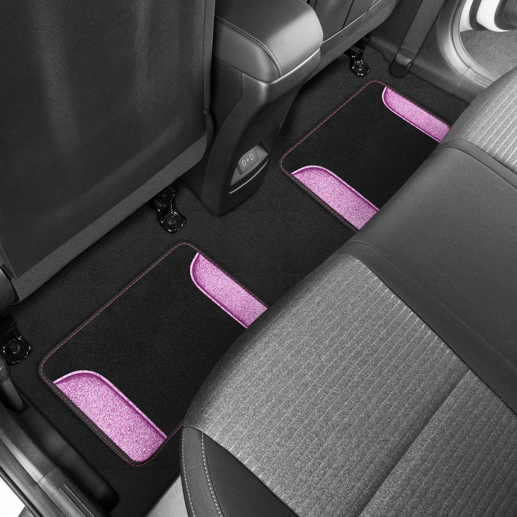 Carbella 4-Piece Sparkle Glitter Front Floor Mats and Rear Floor Mats