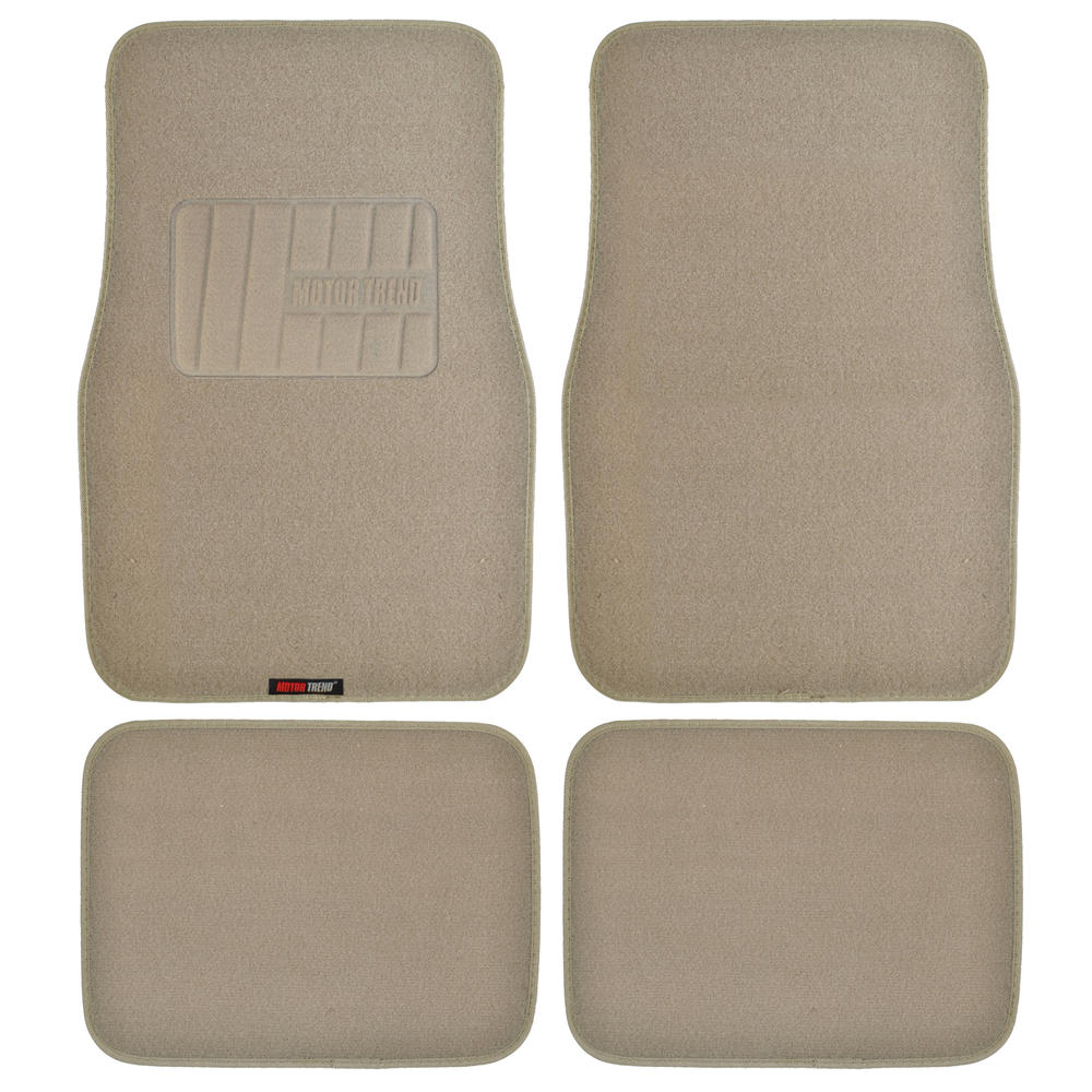 MotorTrend 4-Piece FatRug Premium Carpet Front Floor Mats and Rear Floor Mats with Heel Padding