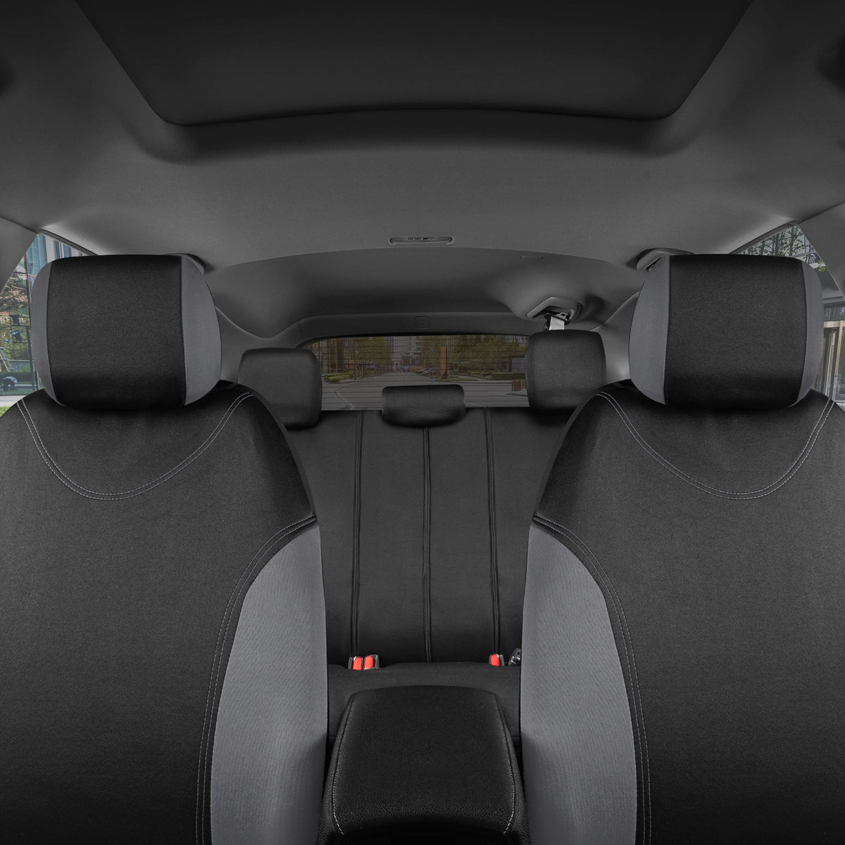 BDK 9-Piece UltraSleek Two-Tone Front Seat Covers and Rear Seat Covers