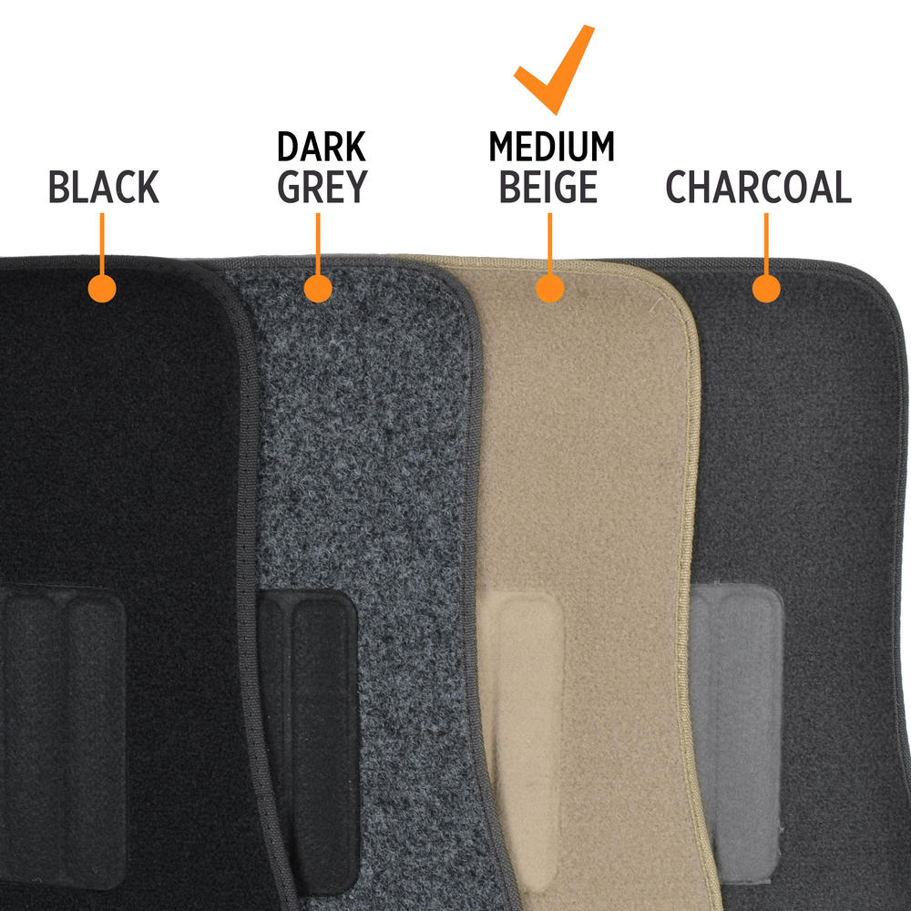 MotorTrend 4-Piece FatRug Premium Carpet Front Floor Mats and Rear Floor Mats with Heel Padding
