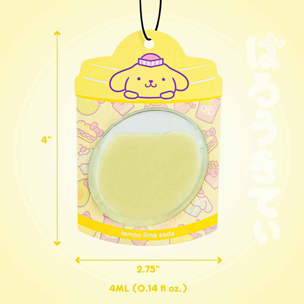 Hello Kitty and Friends Car Air Freshener (Pompompurin - Lemon Lime Soda) Hanging Gel Area Deodorizer, Long-Lasting Car Scents Air Freshener, Cute Automotive Sanrio Accessories Decor, 2-Pack