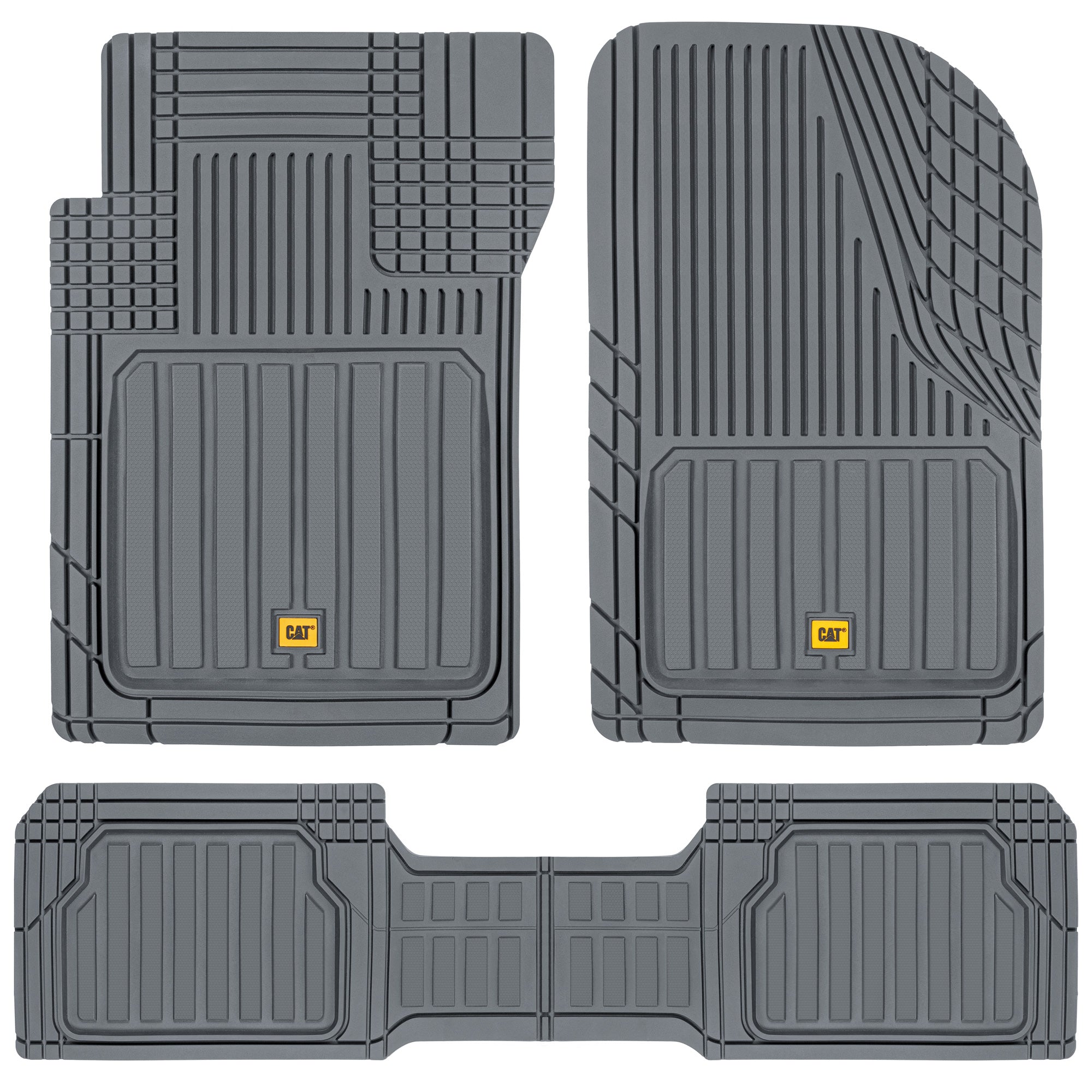 CAT 3-Piece ToughLiner Front Floor Mats and Rear Floor Mats - Heavy Duty, All Weather, Trim to Fit