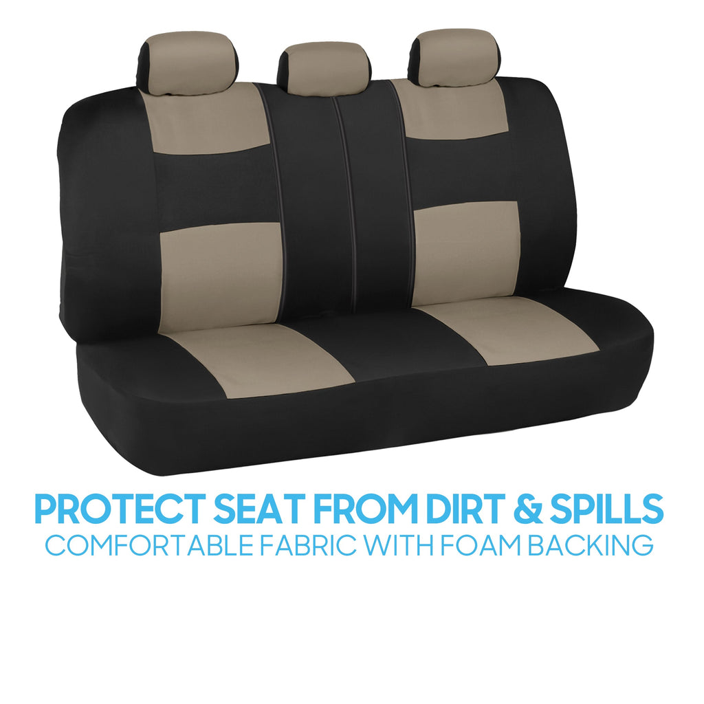 BDK 9-Piece PolyPro Front Seat Covers and Rear Seat Covers - Light Beige