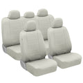 BDK 9-Piece White Leather Car Seat Cover Full Set, Front Seat Cover and Rear Bench Seat Cover, Universal Fit Car Seat Covers for Cars Trucks SUVs Vans, Complete Full Coverage Protection For Vehicles