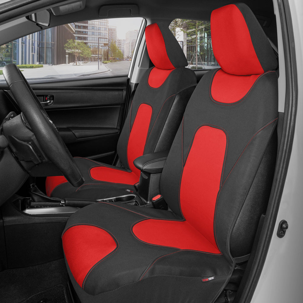 MotorTrend 2-Pack AquaShield Water-Proof Two-Tone Neoprene Front Seat Covers