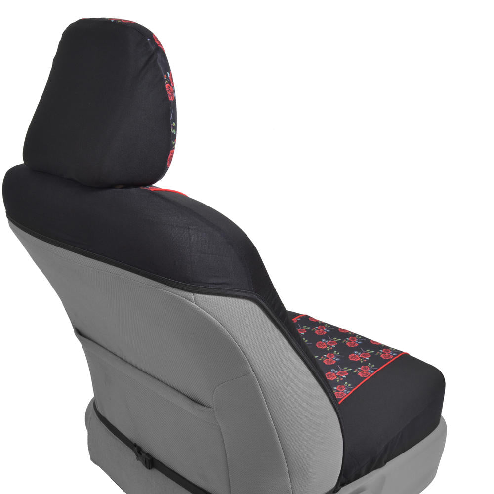 BDK 2-Pack Red Roses Front Seat Covers