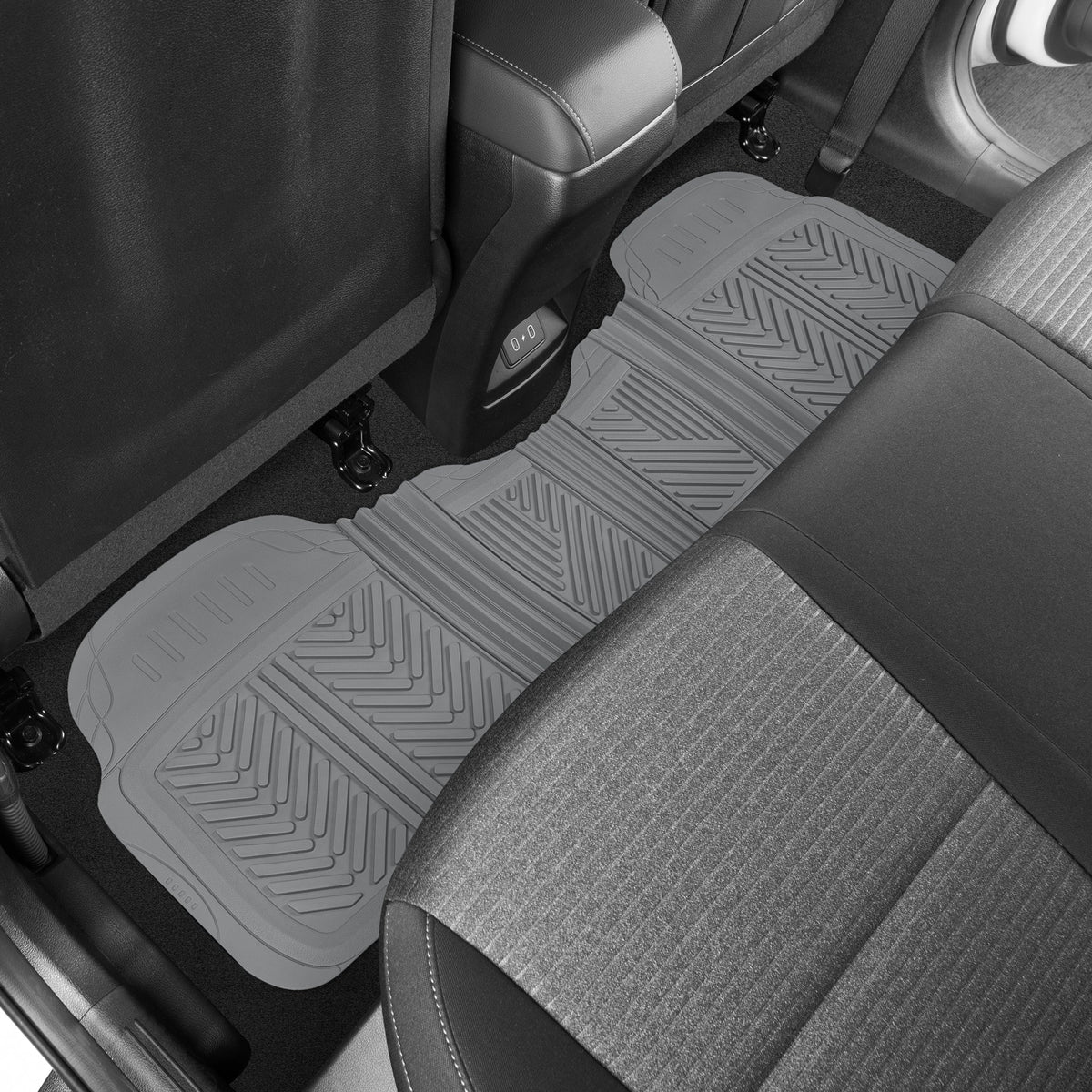 MotorTrend 3-Piece FlexTough Performance Deep Channel Front Floor Mats and Rear Floor Mat - Heavy Duty, All Weather, Trim to Fit