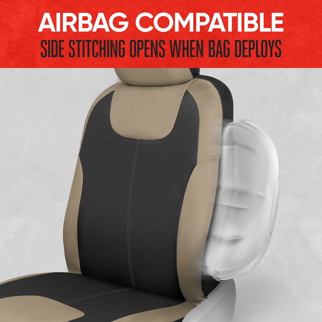 MotorTrend 2-Pack Neoprene Two-Tone Front Seat Covers