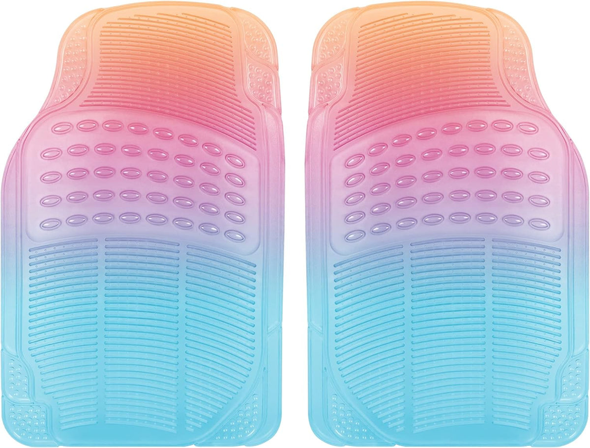 Carbella 2-Piece Cushioned Grip Pad Front Floor Mats - Heavy Duty, All Weather, Trim to Fit