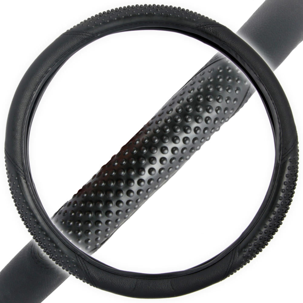 BDK Ergonomic Sport Massage Grip Steering Wheel Cover (Fits 14.5" - 15.5")