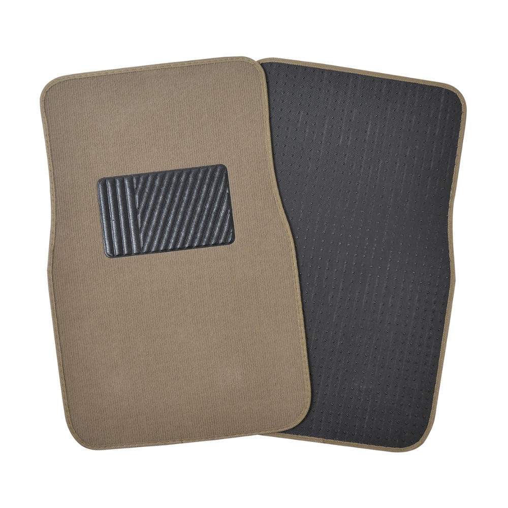 BDK 4-Piece Premium Carpet Non-Slip Heel Pad Front Floor Mats and Rear Floor Mats