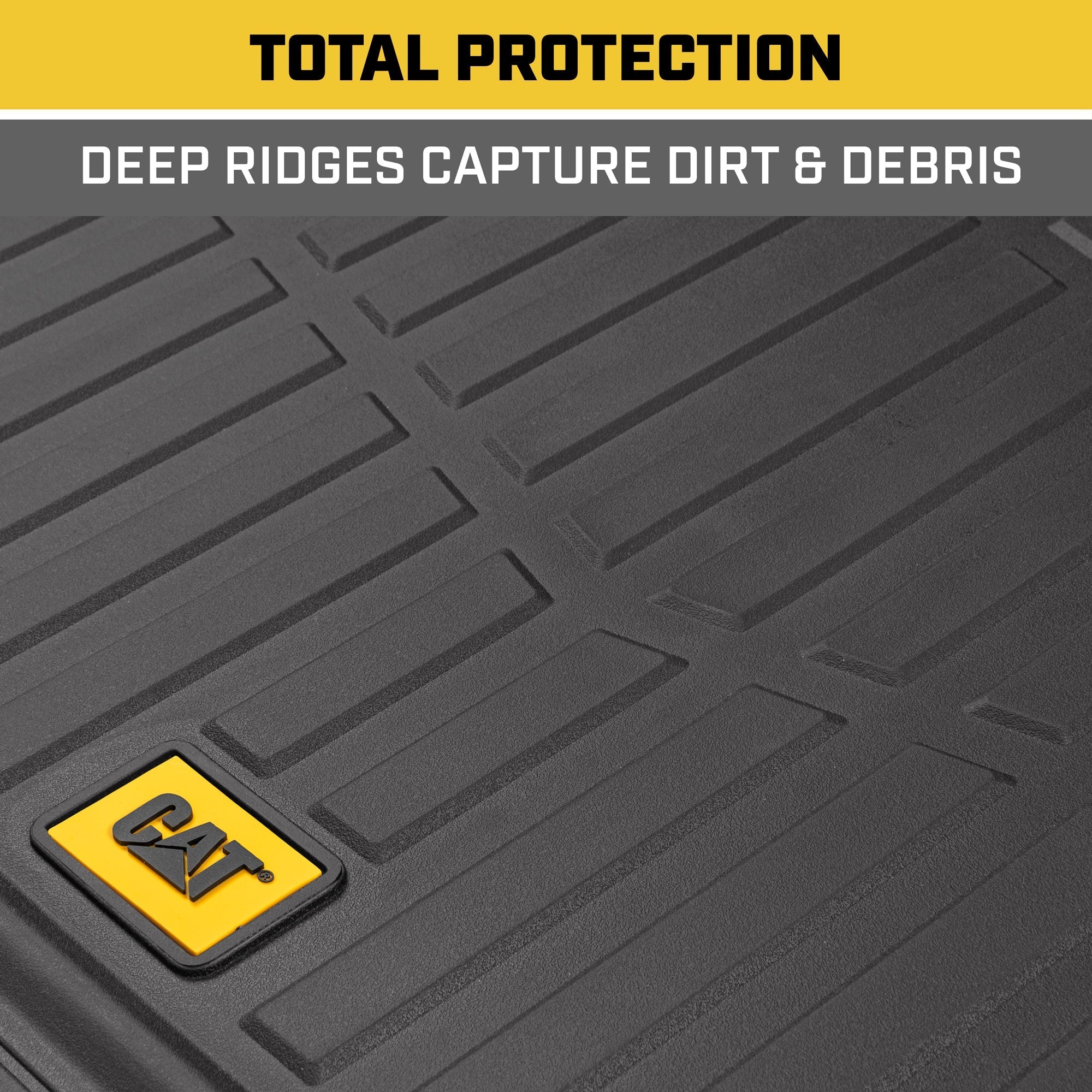 CAT ToughRide Rubber Trunk/Cargo Mat - Heavy Duty, All Weather, Trim to Fit (53" x 36.25")