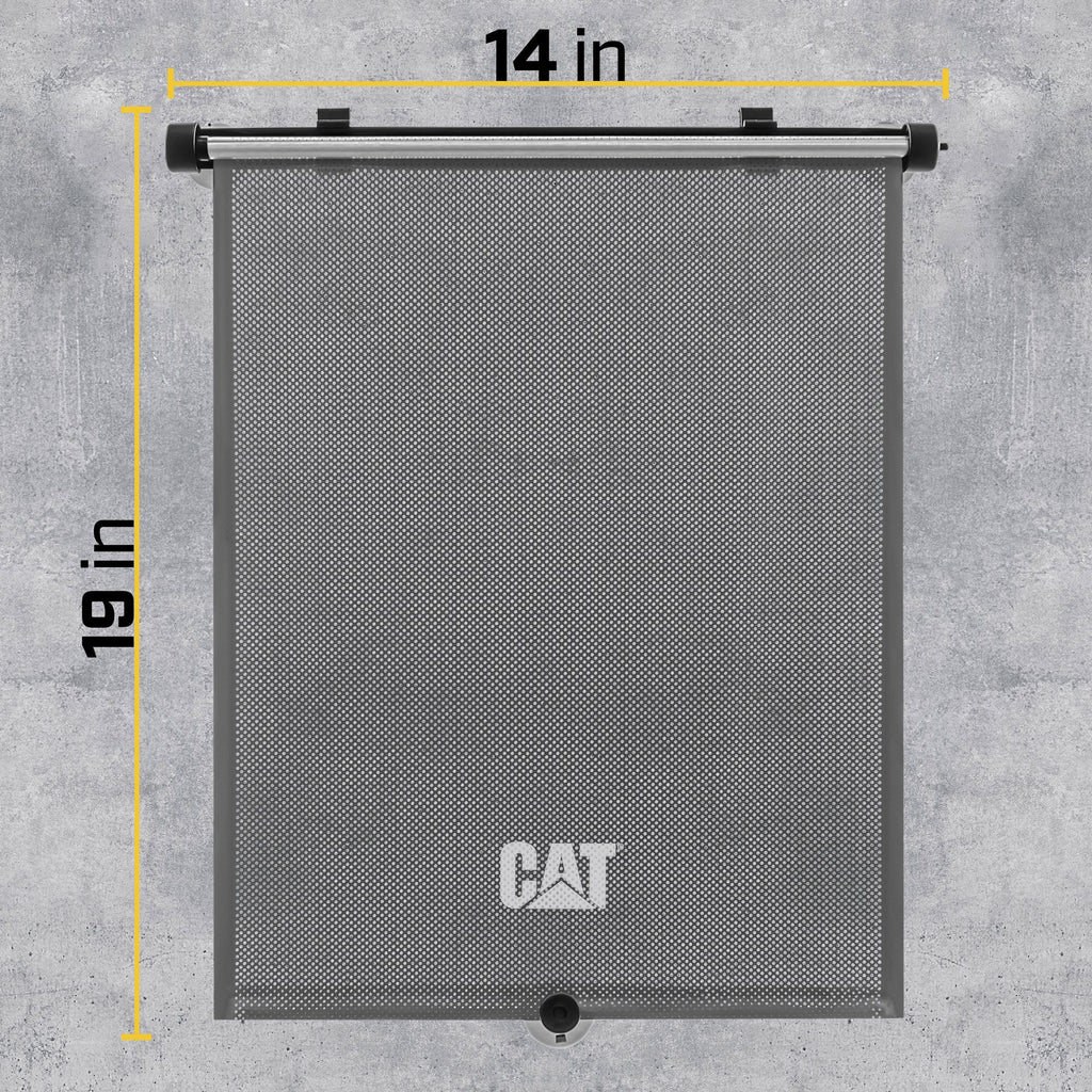 Caterpillar UVProtect Sun Shade for Car Side Window, UV Shield for Infant Baby All Passengers, Universal & Retractable Pull-Down Roller Sunshade, fits Auto Car Sedan SUV Truck Van 14x19in (CAAS-030)