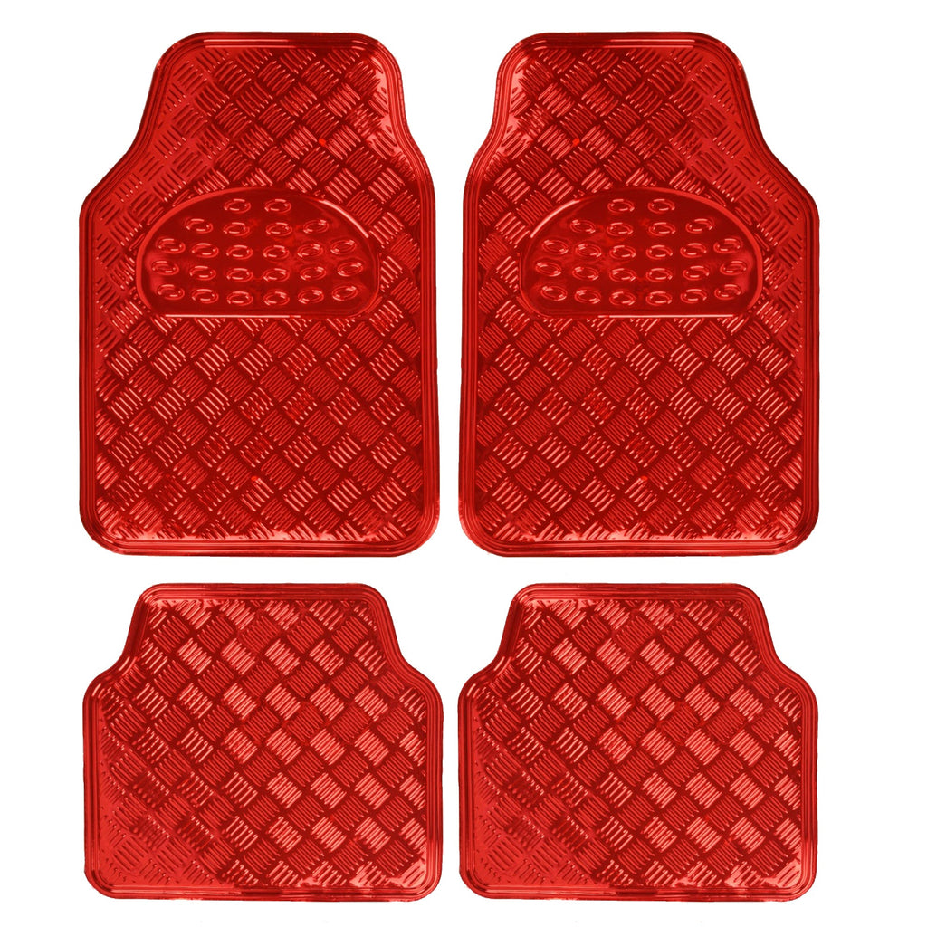 BDK 4-Piece Translucent Centered Cushioned Grip Pad Front Floor Mats and Rear Floor Mats - Heavy Duty, All Weather