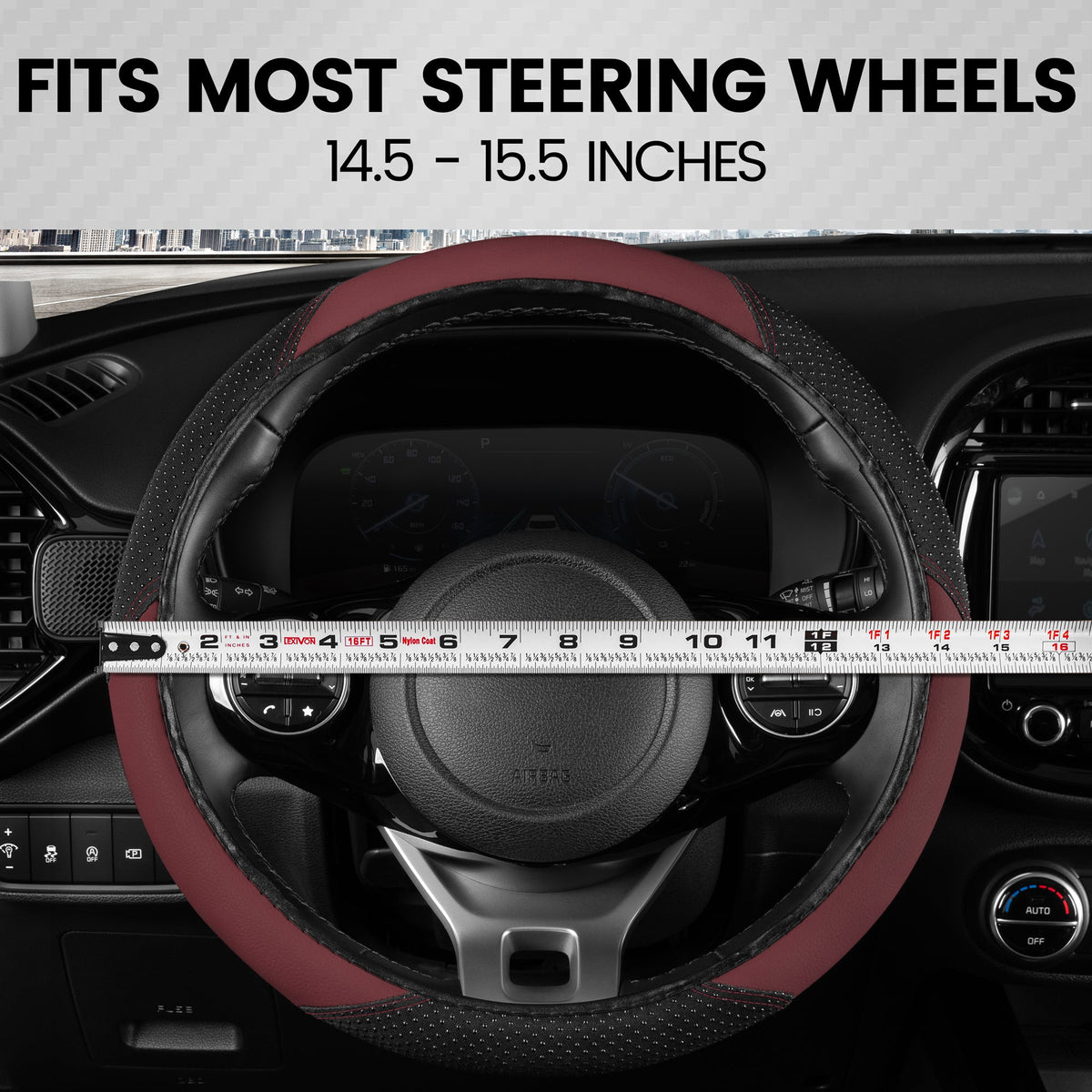 BDK SootheGrip MassageTouch Steering Wheel Cover (Fits 14.5" - 15.5")
