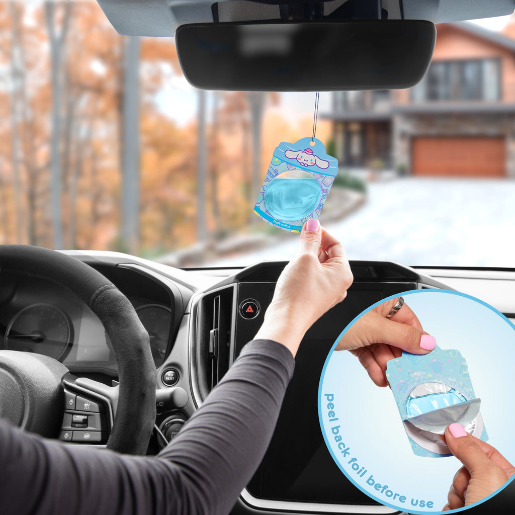 Hello Kitty and Friends Car Air Freshener (Cinnamoroll - Fresh Cotton) Hanging Gel Area Deodorizer, Long-Lasting Car Scents Air Freshener, Cute Automotive Sanrio Accessories Decor, 2-Pack
