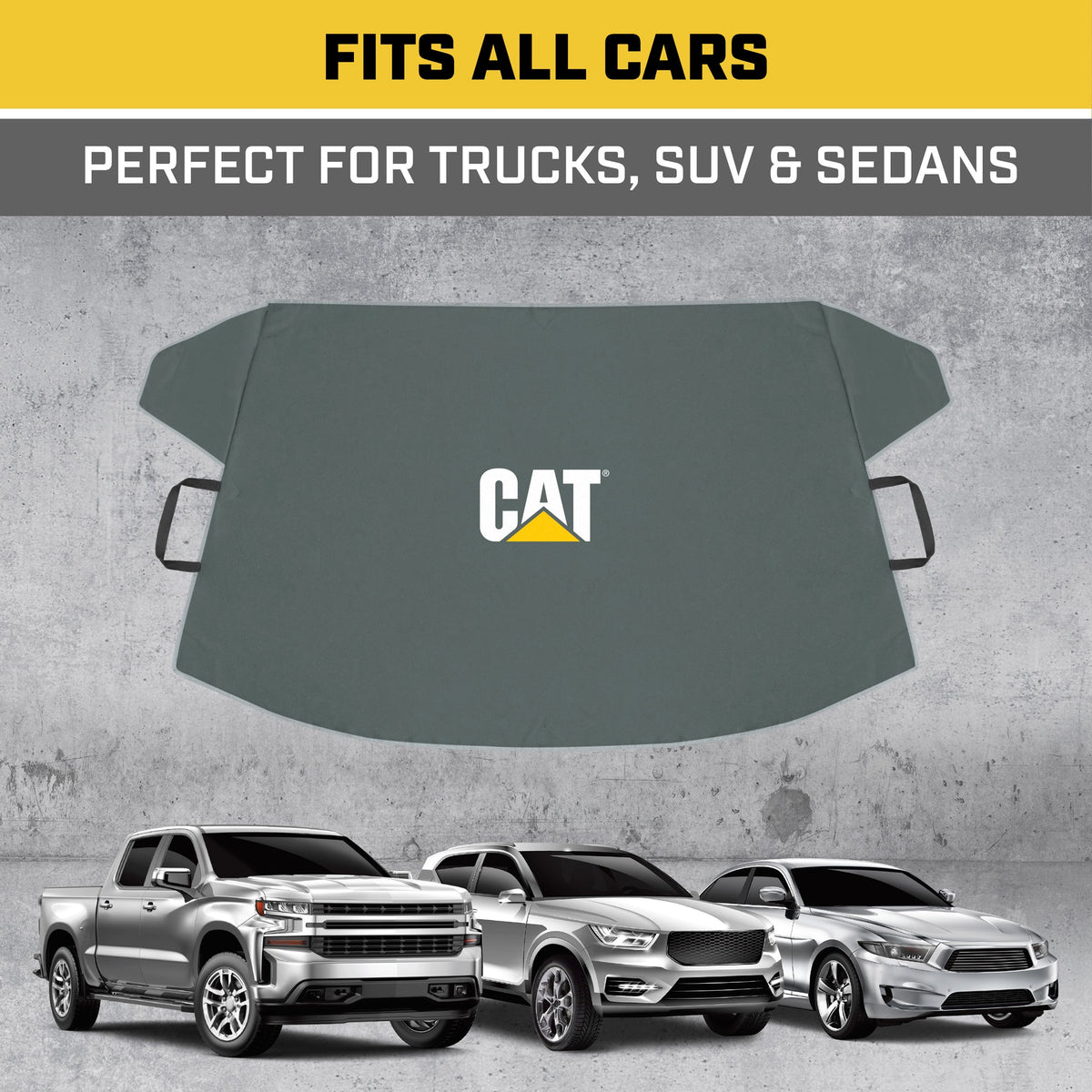 Cat® Windshield Snow Cover, Toughest Car Frost Protector for Ice & Sleet, Weatherproof for Winter, Includes Anti-Theft Straps, Freeze Protector for Auto Car Truck Van SUV