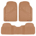 MotorTrend 3-Piece FlexTough Performance Deep Channel Front Floor Mats and Rear Floor Mat - Heavy Duty, All Weather, Trim to Fit