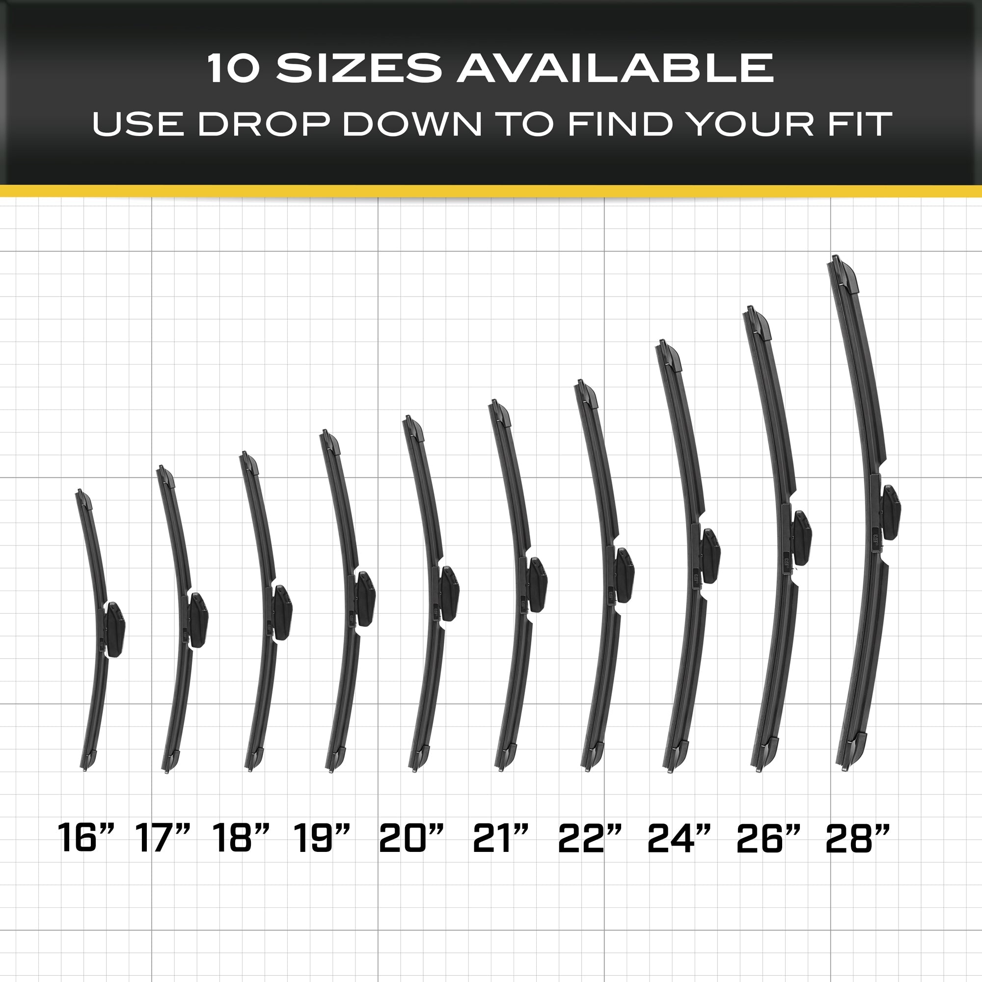 CAT C2.0 Heavy Duty Beam Windshield Wiper Blades for Cars, Trucks, SUVs, and Vans - All Seasons, Streak-Free, Silent