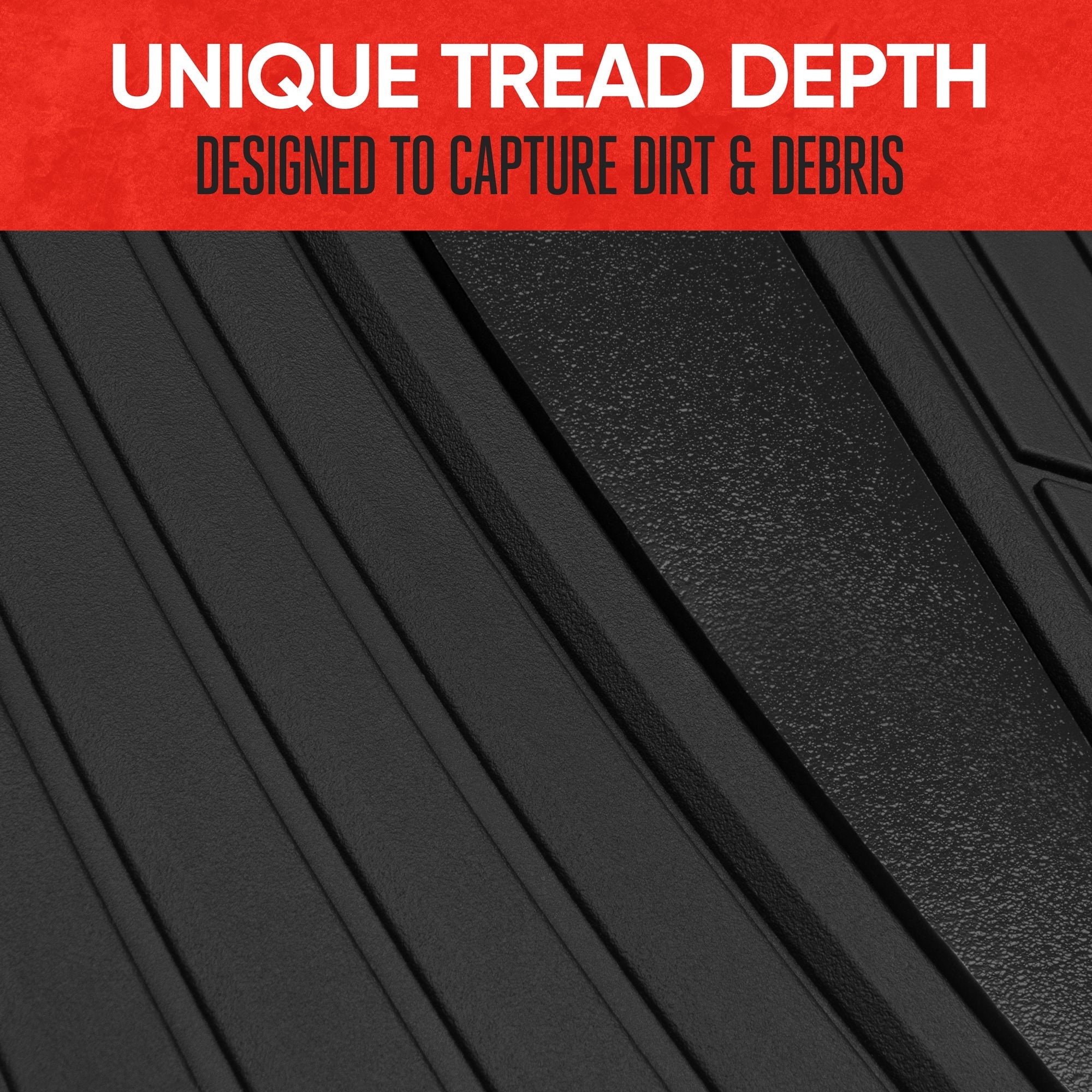MotorTrend 4-Piece Shield Two-Tone Gloss Front Floor Mats and Rear Floor Mats - Heavy Duty, All Weather, Trim to Fit