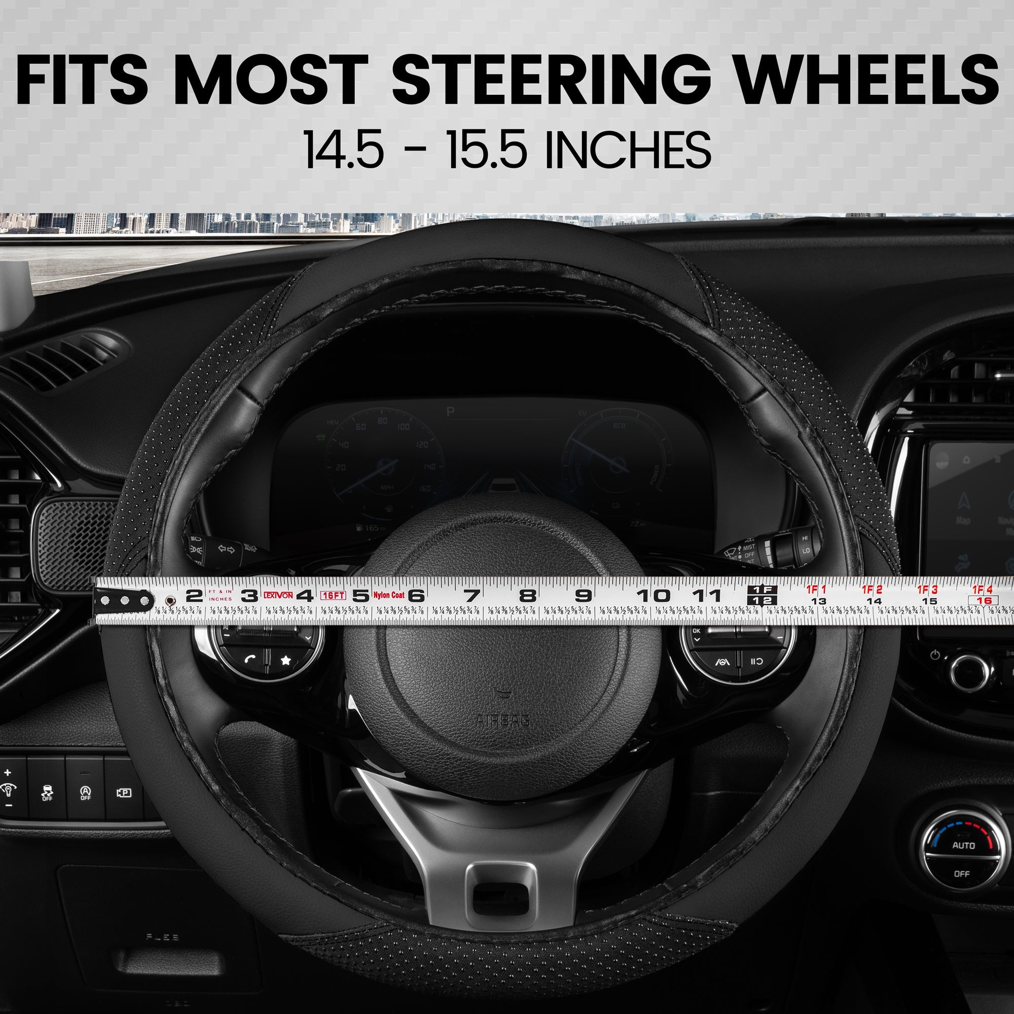 BDK SootheGrip MassageTouch Steering Wheel Cover (Fits 14.5" - 15.5")