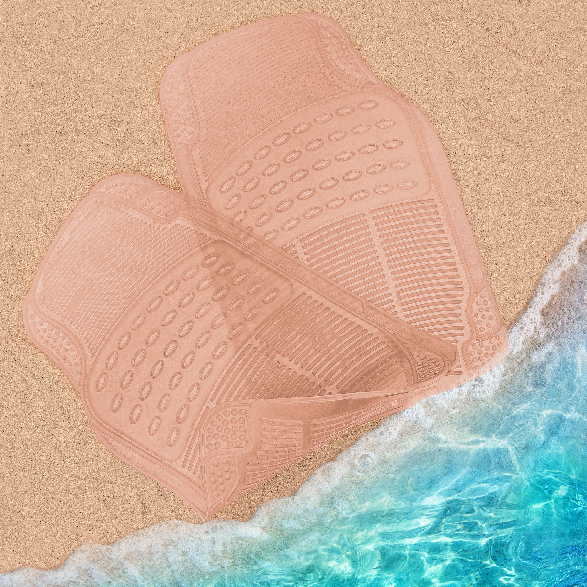 Carbella 2-Piece Cushioned Grip Pad Front Floor Mats - Heavy Duty, All Weather, Trim to Fit