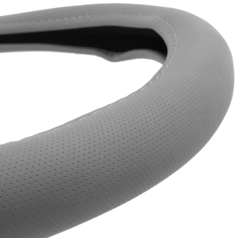 BDK Sporty Faux Leather Soft Grip Steering Wheel Cover (Fits 14.5" - 15.5")