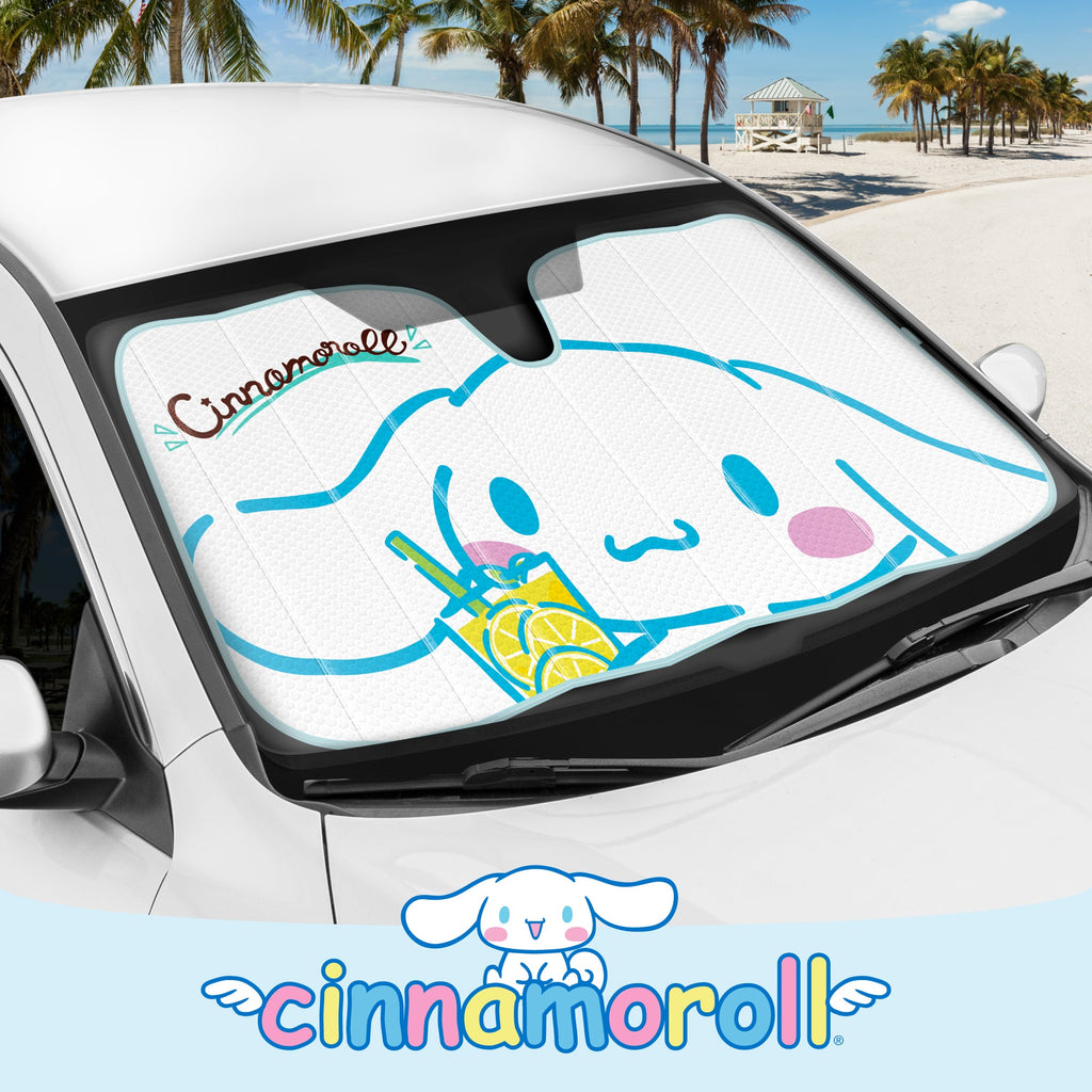 Carbella Sanrio Cinnamoroll Lemon Chill Front Windshield Sunshade (58" x 28")
