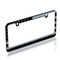 BDK Single USA Black American Flag Stainless-Steel Chrome Plated Lincense Plate Frame - Standard Size (12.25" x 6.25") - 1-Pack Black USA Flag