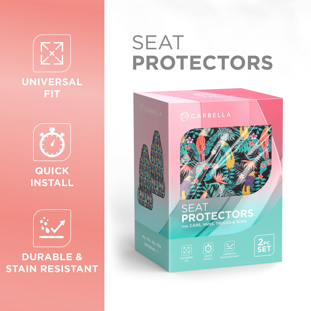 Carbella 2-Pack Tropical Birds Front Seat Covers