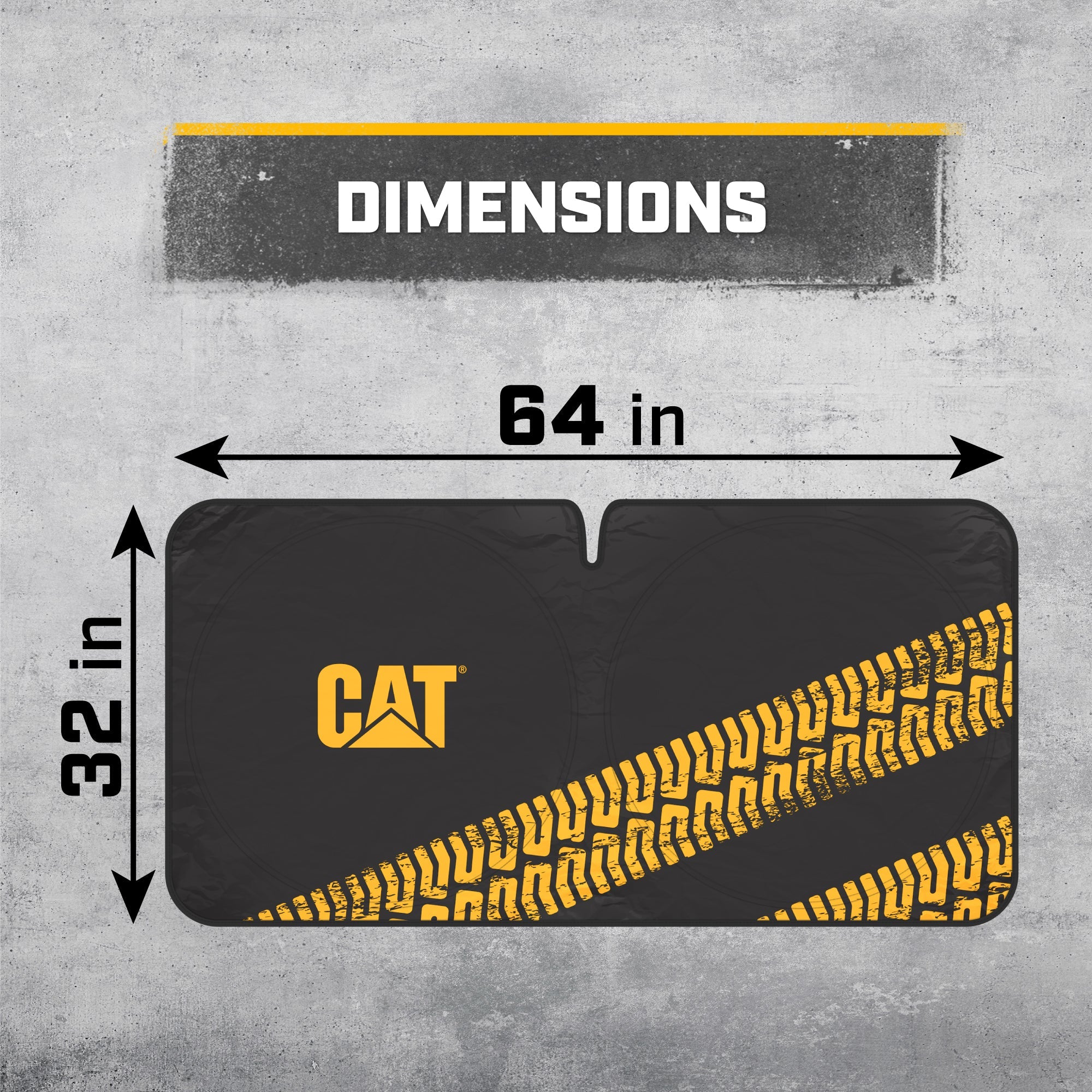 CAT Tread Marks Pop-Up Front Windshield Sunshade XL (64" x 32")