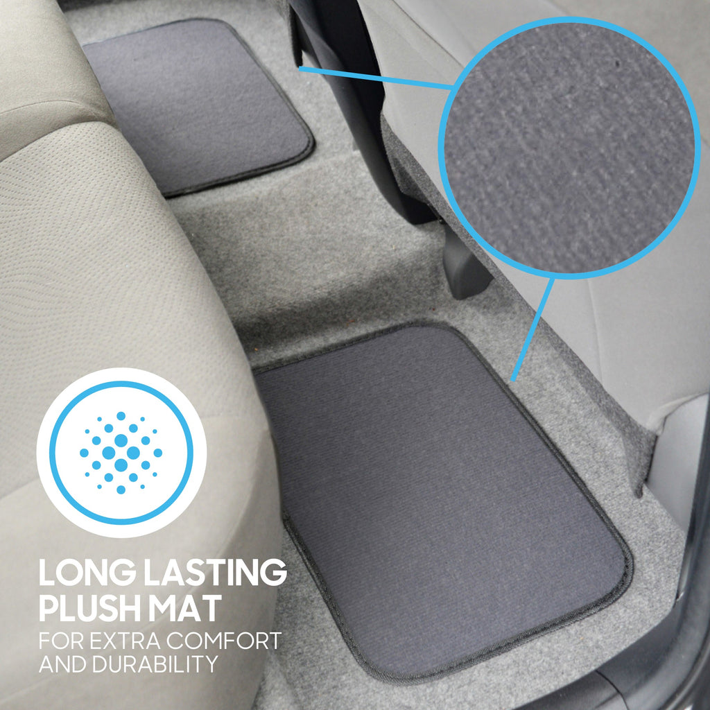 BDK 4-Piece Premium Carpet Non-Slip Heel Pad Front Floor Mats and Rear Floor Mats