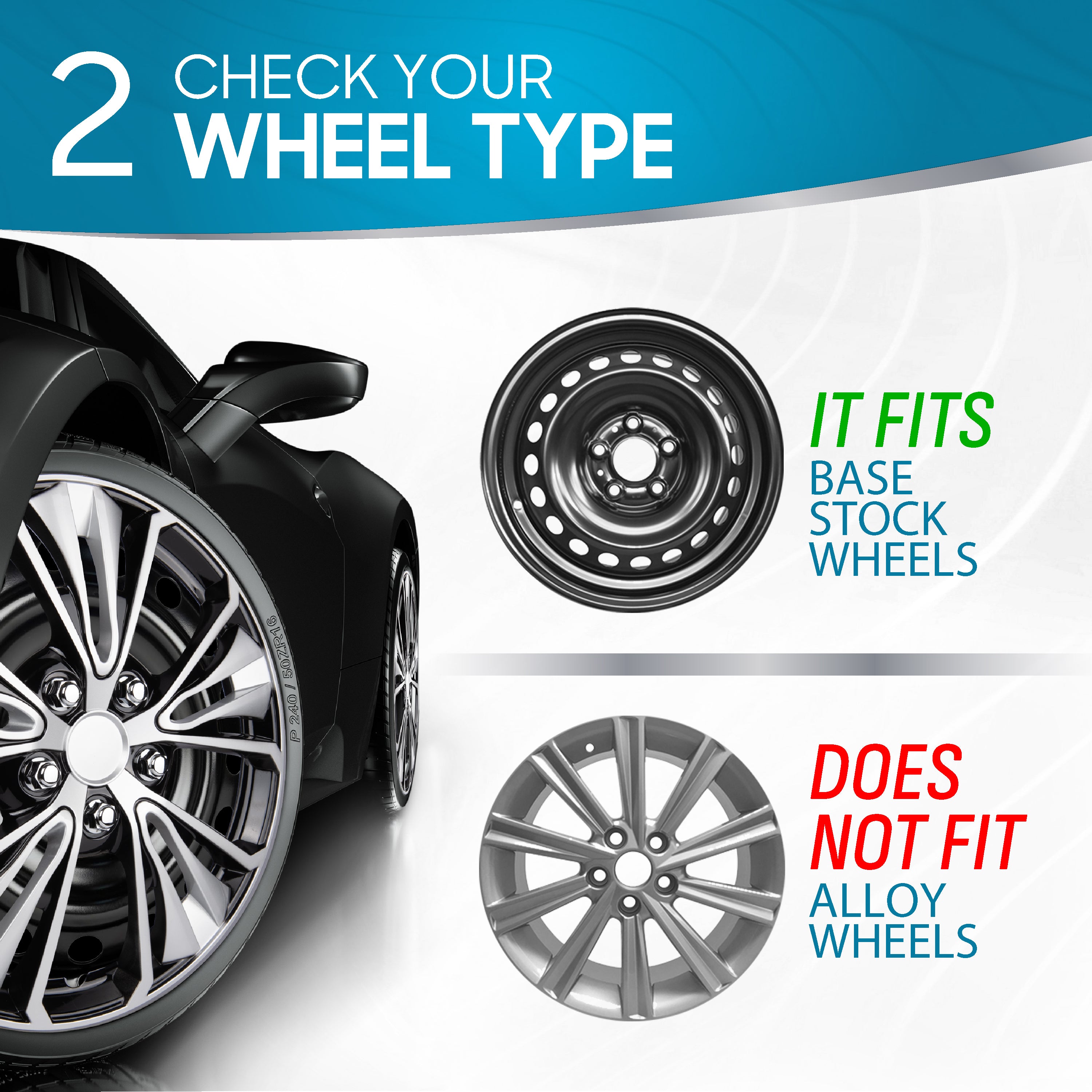 BDK 16 Inch Hubcaps Set of 4 - OEM Replacement Snap-On Wheel Rim Covers - Universal Fit Car Wheel Cover for Cars, Trucks, SUV, Vans Durable ABS Black & Silver 5-Spoke Hub-Cap Car Accessories Exterior