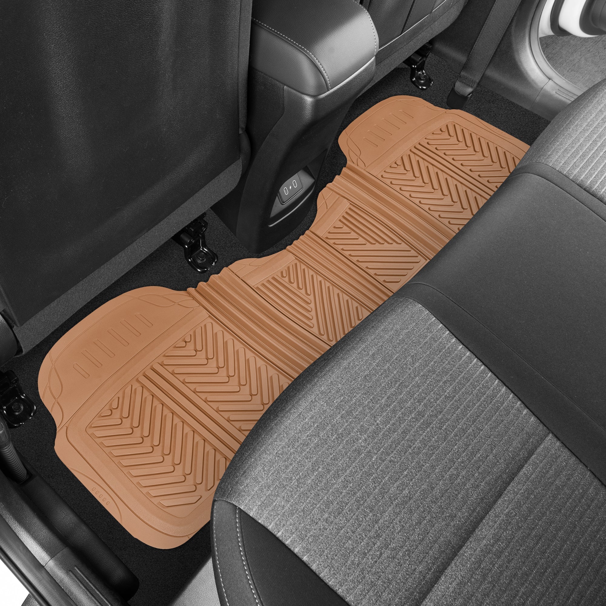 MotorTrend 3-Piece FlexTough Performance Deep Channel Front Floor Mats and Rear Floor Mat - Heavy Duty, All Weather, Trim to Fit