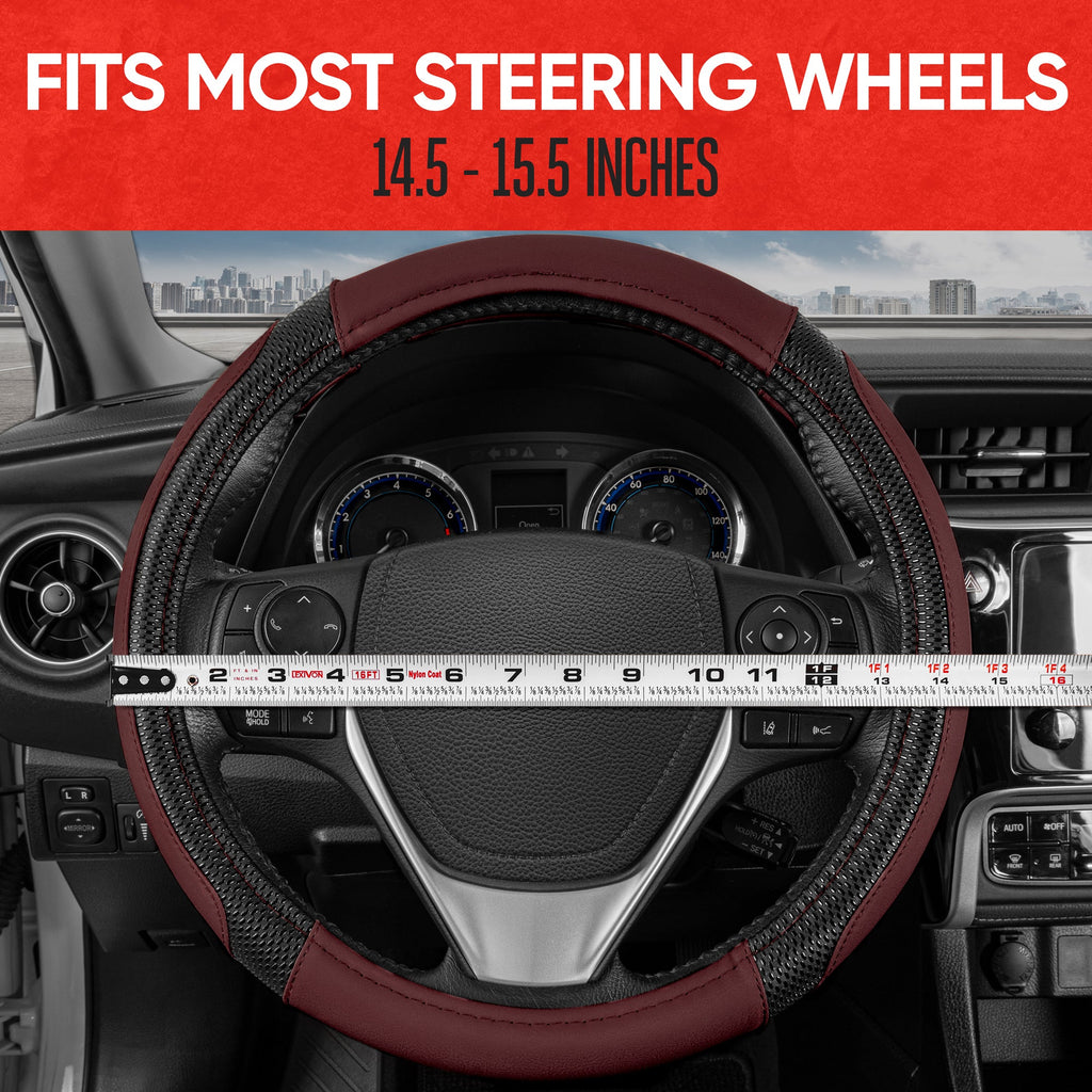 MotorTrend GripTech Enhanced Traction Steering Wheel Cover (Fits 14.5" - 15.5")