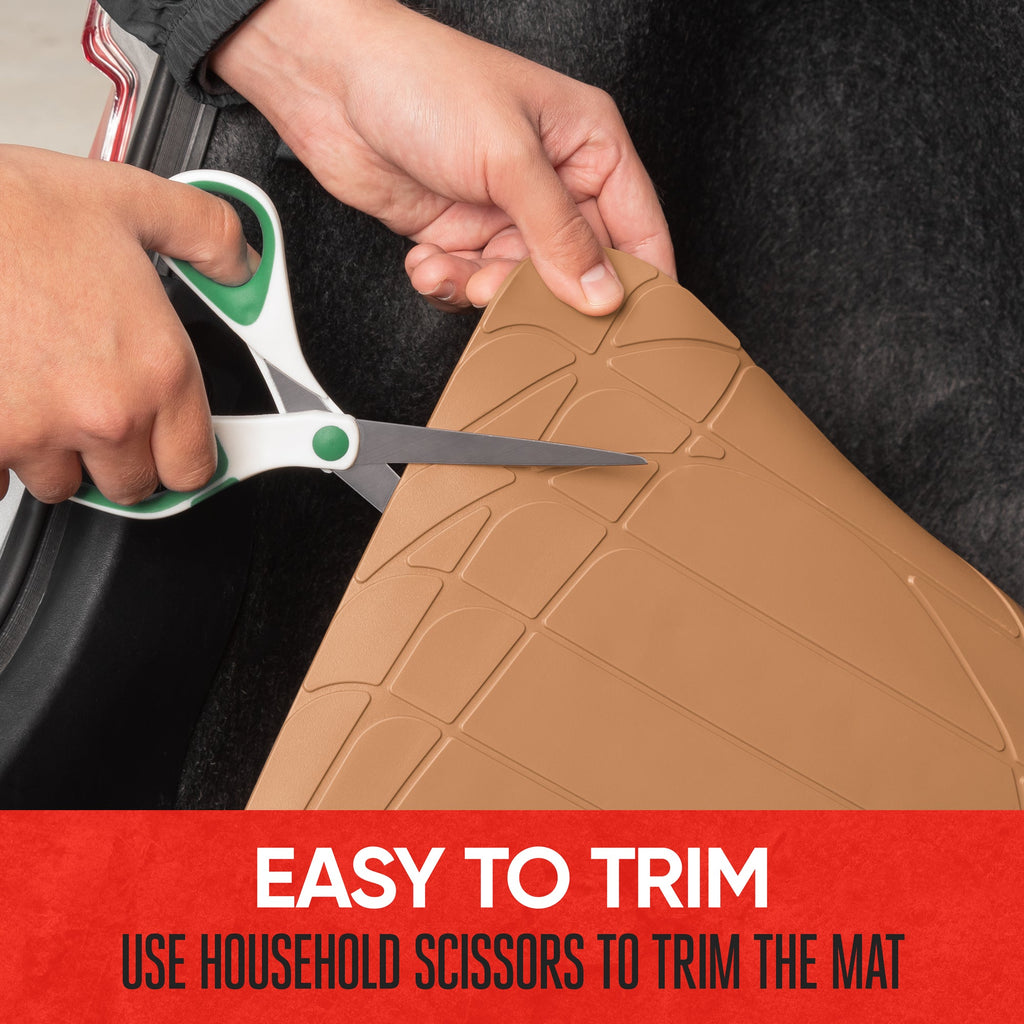 MotorTrend Utility Trunk/Cargo Liner Mat - Heavy Duty, All Weather, Trim to Fit