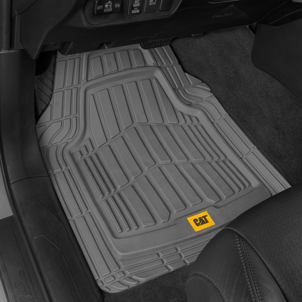 CAT 4-Piece ToughRide Rubber Front Floor Mats and Rear Floor Mats - Heavy Duty, All Weather, Trim to Fit